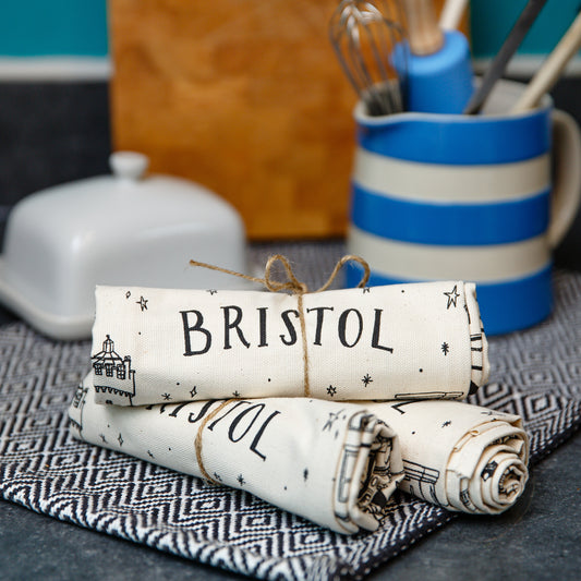 Bristol Little Houses Tea Towel